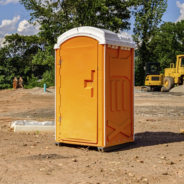 how often are the portable restrooms cleaned and serviced during a rental period in Baxter IA